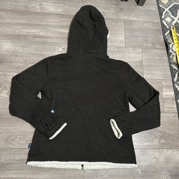 Kuhl Womens L Alfpaca Fleece Taupe Brown Hooded Full Zip Sweater Jacket - Picture 3 of 6